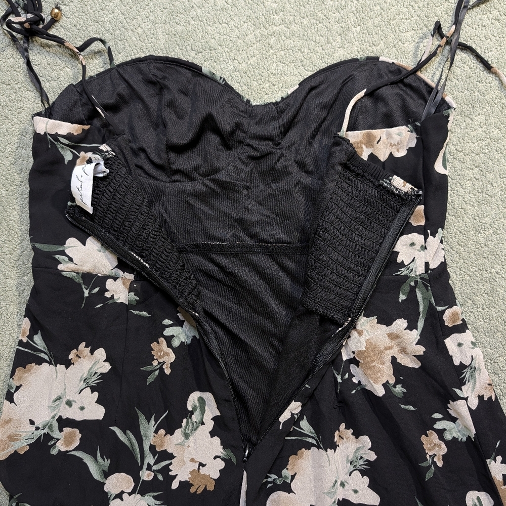 Petal & Pup Black Floral Midi Dress - Picture 7 of 16